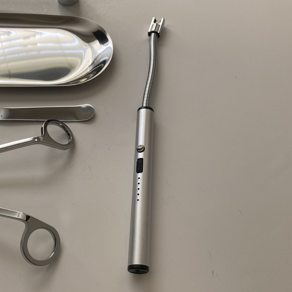 Candle Care Kit Silver Chrome Metal 5- in 1 - Picture 4 of 7